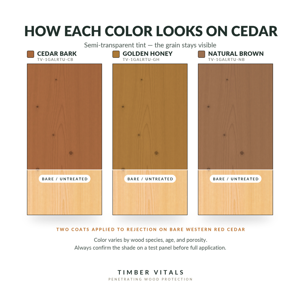 Timber Vitals Tinted Waterproofer — Ready-to-Use Penetrating Water Repellent Wood Finish (1 Gallon)