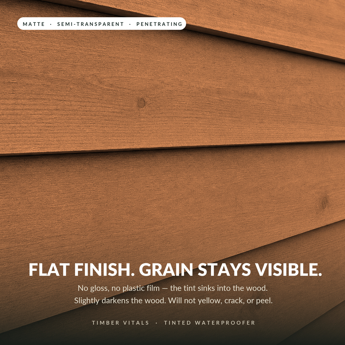 Timber Vitals Tinted Waterproofer — Ready-to-Use Penetrating Water Repellent Wood Finish (1 Gallon)